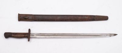 A British 1907 pattern bayonet: with 43cm fullered blade, slab grip,