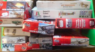 Heller, Airfix, ICM and others a collection of assorted plastic construction kits,