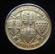 A 9ct gold medal for Motor Cycling Club: awarded to H. M.