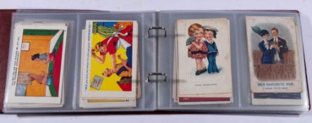An album of eighty eight comic postcards: artists include Bob Wilkin, Brian White, Donald McGill,