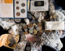 A collection of world coins: including twelve pre 1947 halfcrowns, a higher grade florin etc.
