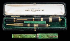 A Waterman's Lady Patrica 'Jade' fountain pen,