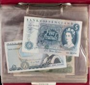 An album of banknotes, British and World: including F??? £5 note,