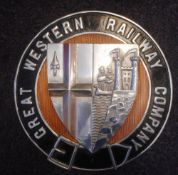 A cast aluminium GWR plaque: 28.5cm diameter.