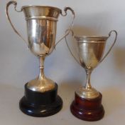 A George V silver twin handled trophy cup, maker's mark worn, London, 1926: inscribed The V.