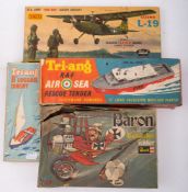 Tri-ang No 406Y '8'' Lugsail Dinghy' in original box: together with a Tri-ang 'RAF Air-Sea Rescue