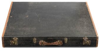 A mid 20th century Karl Busch leather trimmed travel case: most probably for a Mercedes Benz,