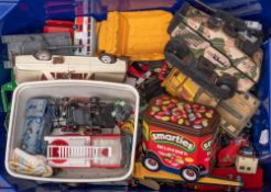 An unboxed collection of various diecast vehicles.