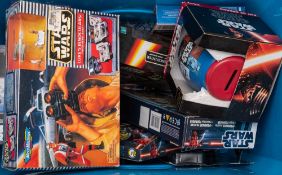 Micro Machines Star Wars and others. A boxed group of various: vehicles, figures and card games.