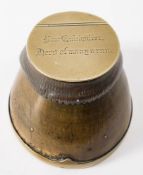 An early 20th century silver plate mounted horse hoof inkwell: the cover inscribed 'Poor
