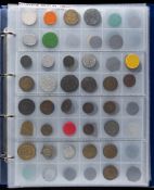 An album of nine sheets of co-operative society tokens: