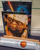 A collection of various Star Wars posters: together with a Star Wars dart board