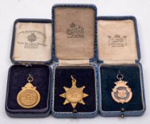 Two 9ct gold and a silver Motorcycle medals - Pawson Cup 1930 to LDW by Frattorini (cased),