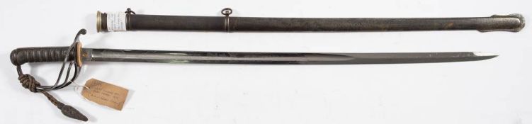 An 1882 pattern Light Cavalry Officers sword by Henry Wilkinson,