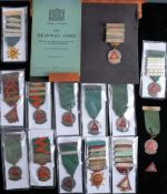 A National Safety First Association Driver's silver badge with five bars: together with a group of