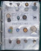 An album containing a large selection of enamel and other badges relating to religion,