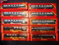 Hornby, six assorted 'Golden Arrow' passenger coaches: together with four BR Royal Train coaches,
