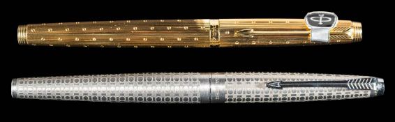 A Parker 45 fountain pen: 'Grey Circlet' pattern,