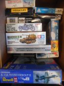 Tamiya, Airfix, Revell and others, assorted plastic construction kits: including aircraft,