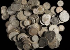 A collection of pre 1947 silver coins: 1.35kg in weight.