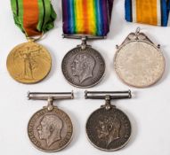 A WWI pair to '510229 SPR J G Manley RE': together with two other WWI war medals and a pendant