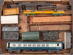Basset-Lowke and Hornby, a quantity of O gauge rolling stock: includes coal wagons,