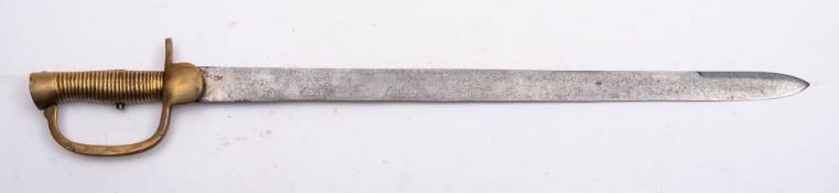 A 19th century Indian 1801 pattern 2nd Model Baker Sword Bayonet: the 23 inch straight edge blade