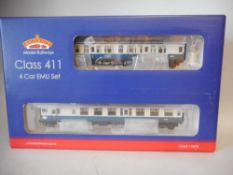 Bachmann, 00 gauge, a Class 411 four car EMU set: Class 411 4CEP EMU BR blue 7 grey livery, boxed.
