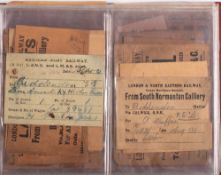 A collection of various railway wagon tickets: including Southern Railway, Whitstable harbour,