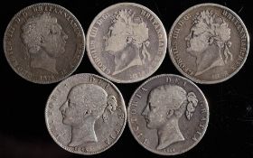 Five crowns, 1819 LX, 1821, 1822,