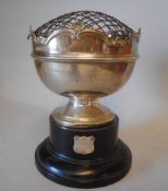 A George V silver presentation rose bowl, maker S Blackensee & Son, Chester, 1930: inscribed,