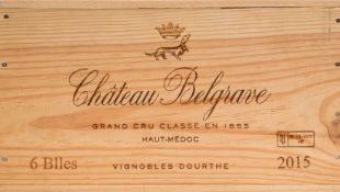 Six bottles Chateau Belgrave 2015.