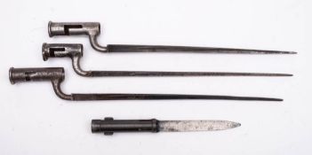Four assorted socket bayonets: assorted makers (4).