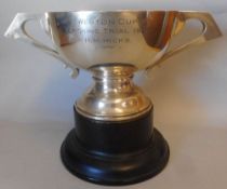 A large George V silver two handled trophy cup, maker Herbert Bushell & Co Ltd, Birmingham,