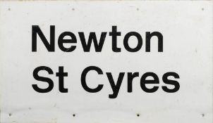 A BR shunter's pole together with a Newton St Cyres station sign 50cm x 84cm.