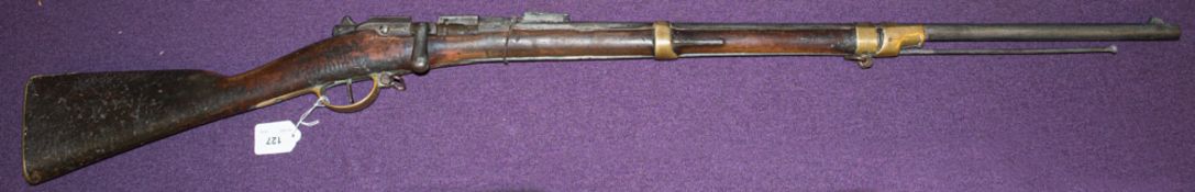 A French St Etienne Fusil Gras MLE 1874 pattern 11mm, M80 bolt action rifle: serial number '81160',