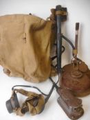 A WWII period British No 4A mine detector: contained in a canvas bag,