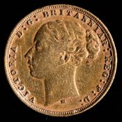 A Victorian sovereign 1879:.