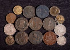 A collection of tokens,: silver London plus Sheffield shillings,