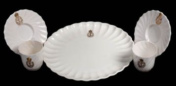 Two Royal Navy Senior Officer's Admiralty gold badge wardroom coffee cups and saucers: together