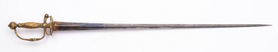 A 19th century short sword: with 71cm triangular blade,