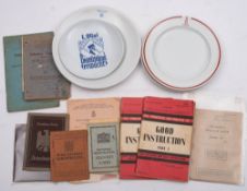A group of WWII German tableware: together with a collection of various ephemera including 2 German