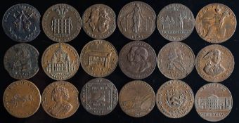 Eighteen various trade tokens: