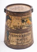 A Sharps Superior toffee tin,