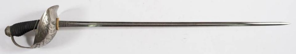 A George V 1912 pattern 4t Royal Irish Dragoon Guards Cavalry Officers sword by Henry Wilkinson,