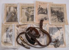 An Imperial Geman army belt: together with two Third Reich period army belts and a small collection