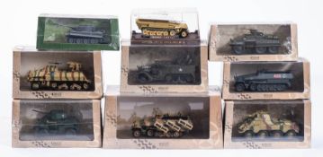 Solido Military models, a boxed group including SpKfz 234/2 Puma and others.