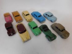 Dinky: No 40J Austin Somerset, No 172 Studebaker, No38d Alvis Sports Tourer,