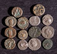 A collection of ancient Roman bronze coins: including Alexandria,