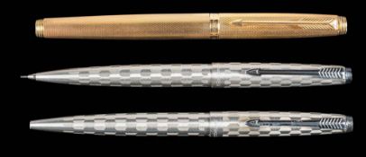 A Parker 75 fountain pen, gold fill Barleycorn 20 microns,